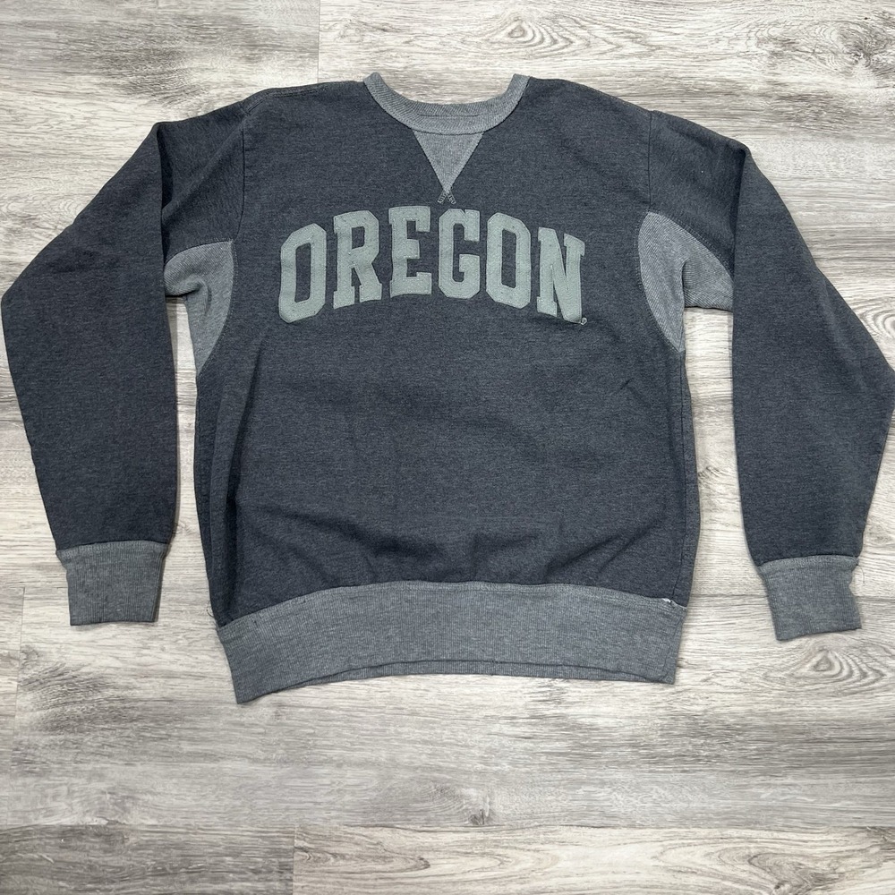 Champion Oregon Crewneck Sweatshirt Pullover‎ Gray College Logo Small